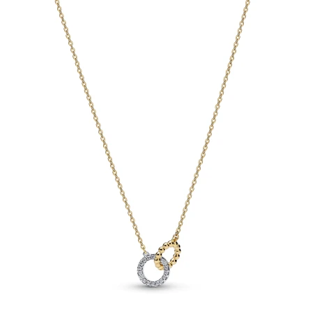 Collar Pandora Círculos Entrelazados Cuentas y Pavé 364825C01-45