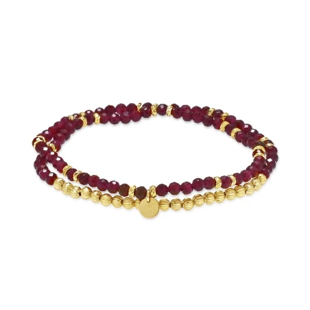 Pulsera Luxenter Wil Plata Baño Oro y Piedras Burdeos BXA573Y15900
