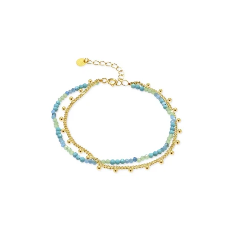 Pulsera Luxenter Arad Plata Baño Oro, Piedras Azules y Perlas BXA580Y9400