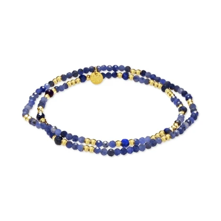 Pulsera Luxenter Thylne Plata Baño Oro y Piedras Azules BXA583Y24700
