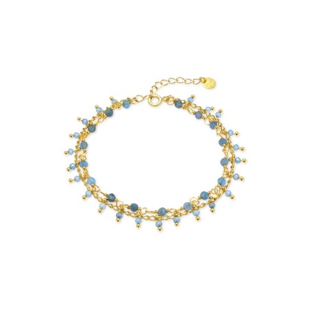 Pulsera Luxenter Barssi Plata Baño oro y Bolitas Azules BXA584Y53900