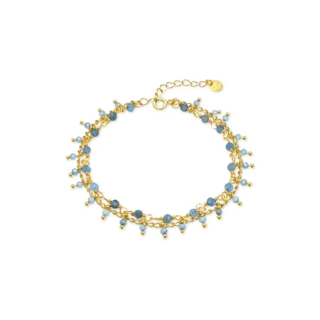 Pulsera Luxenter Barssi Plata Baño oro y Bolitas Azules BXA584Y53900