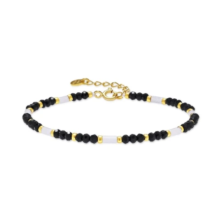 Pulsera Luxenter Tacwen Plata Baño Oro y  Piedras Negras BXA596YC0100