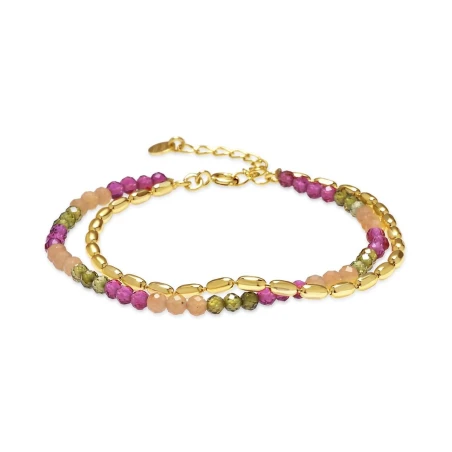 Pulsera Luxenter Jorong Plata Baño Oro y Piedras Multicolor BXA603YC2000