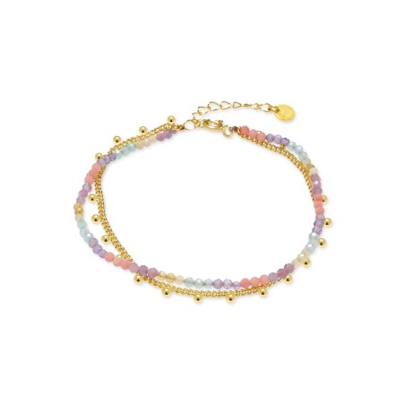 Pulsera Luxenter Midva Plata Baño Oro y Piedras Rosa BXA587YC2000
