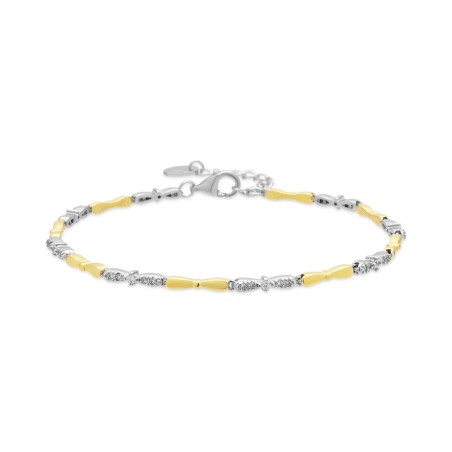 Pulsera Luxenter Ofe Plata Bicolor y Circonitas Blancas