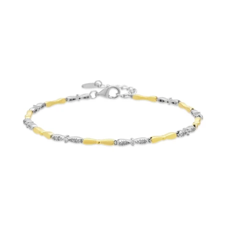 Pulsera Luxenter Ofe Plata Bicolor y Circonitas Blancas