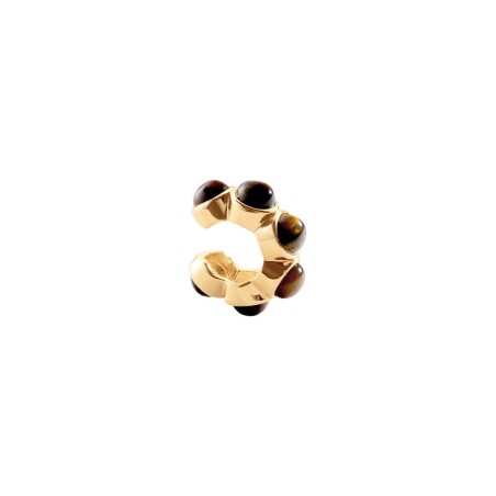 Ear Cuff Agatha Paris Batignolles Baño Oro y Ojo de Tigre 02380815-236-TU