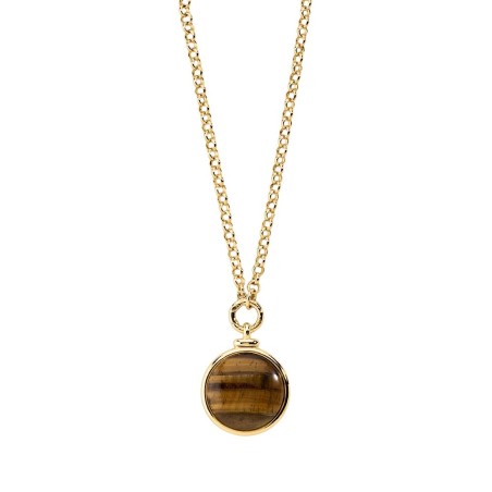 Collar Largo Agatha Paris Batignolles Baño Oro y Ojo de Tigre 02680492-236-TU