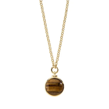 Collar Largo Agatha Paris Batignolles Baño Oro y Ojo de Tigre 02680492-236-TU