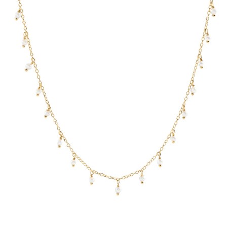 Collar Corto Agatha Paris Alma Baño Oro y Perlas 02680494-292-TU