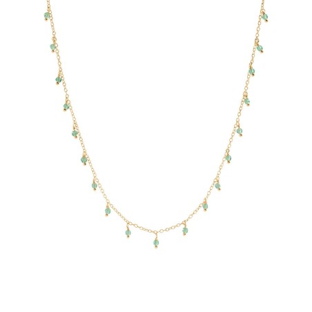 Collar Corto Agatha Paris Alma Baño Oro y Cuarzo Verde 02680494-044-TU