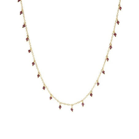 Collar Corto Agatha Paris Alma Baño Oro y Cuarzo Granate 02680494-195-TU