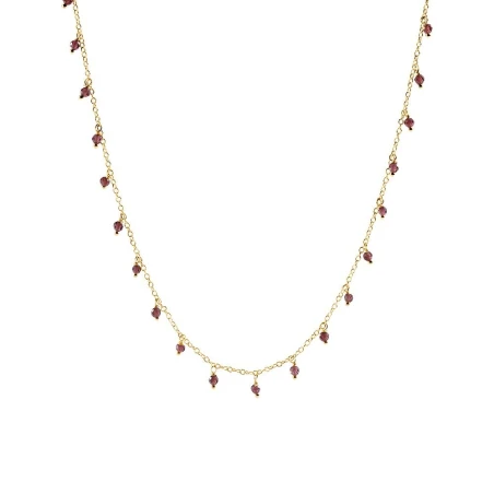 Collar Corto Agatha Paris Alma Baño Oro y Cuarzo Granate 02680494-195-TU