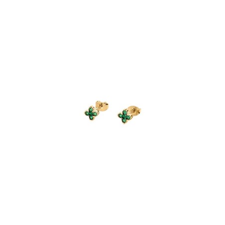Pendientes Agatha Paris Beloved Baño Oro y Circonitas Verdes 02390565-658-TU