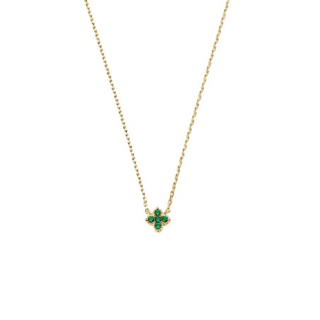 Collar Corto Agatha Paris Beloved Baño Oro y Circonitas Verdes 02690243-658-TU