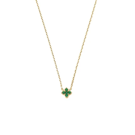 Collar Corto Agatha Paris Beloved Baño Oro y Circonitas Verdes 02690243-658-TU
