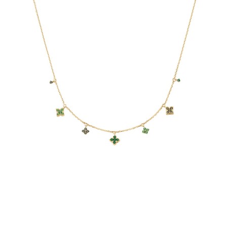 Collar Corto Agatha Paris Beloved Baño Oro y Circonitas Verdes 02690244-658-TU