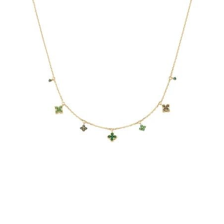 Collar Corto Agatha Paris Beloved Baño Oro y Circonitas Verdes 02690244-658-TU