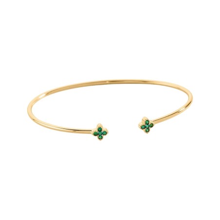 Pulsera Rígida Agatha Paris Beloved Baño Oro y Circonitas Verdes 02490504-658-TU