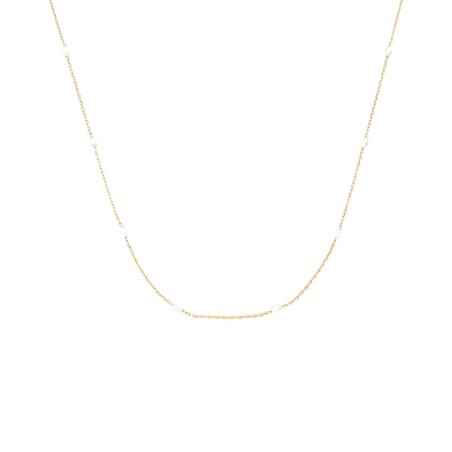 Collar Corto Agatha Paris Jasmin Baño Oro y Perlas 02680493-978-TU