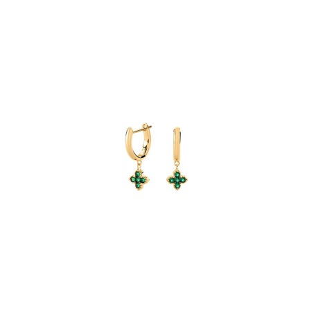 Pendientes Criollas Agatha Paris Beloved Baño Oro y Circonitas Verdes 02390569-658-TU