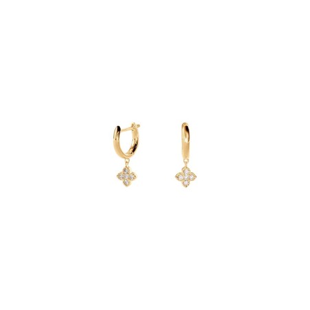 Pendientes Aros Agatha Paris Beloved Flor Baño Oro y Circonitas Blancas 02390569-137-TU
