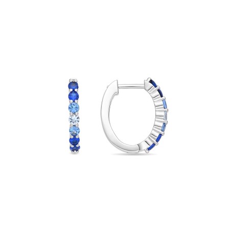 Pendientes Luxenter Koin Aro Plata y Circonitas Azules ET6920200