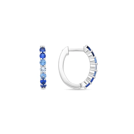 Pendientes Luxenter Koin Aro Plata y Circonitas Azules ET6920200