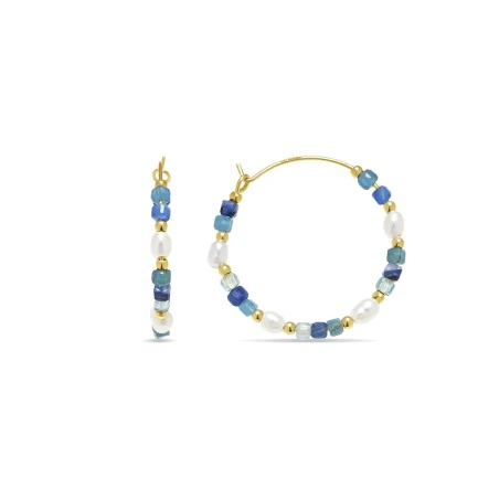 Pendientes Luxenter Fadlio Aro Plata Baño Oro Piedras Azules y Perlas EXA927Y11400