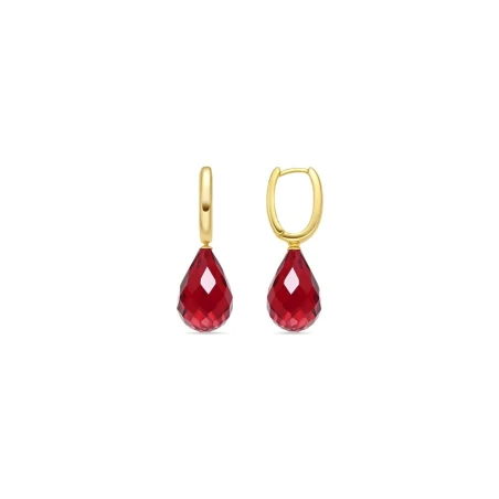 Pendientes Luxenter Tarrec Plata Baño Oro y Circonita Roja EXA935Y92800