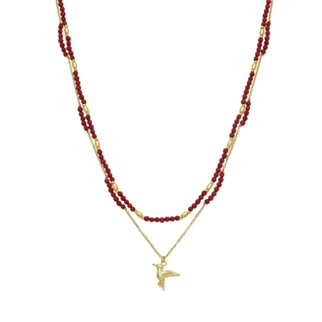 Collar Luxenter Massy Plata Baño Oro y Piedras Negras NXA776Y9500