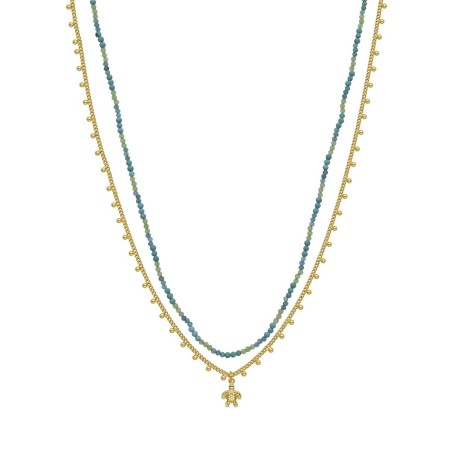Collar Luxenter Arad Plata Baño Oro y Piedras Turquesa NXA784Y9400