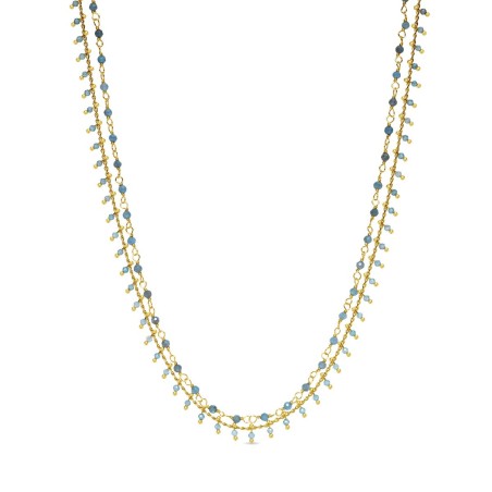 Collar Luxenter Barssi Plata Baño Oro y Piedras Turquesa NXA788Y53900