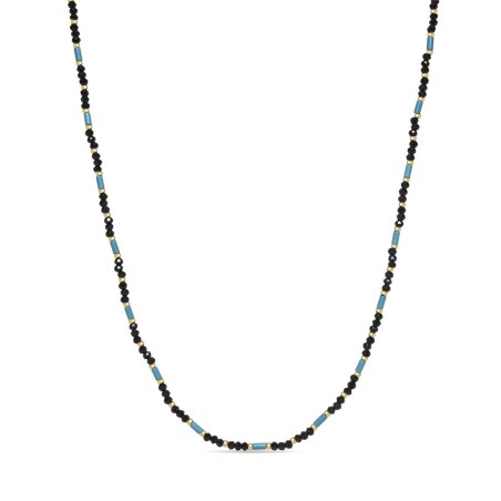 Collar Luxenter Choly Plata Baño Oro y Esferas Negras NXA783Y9400