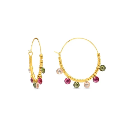 Pendientes Luxenter Chiuka Aro Plata Baño Oro y Piedras Multicolor EXA949Y20B00
