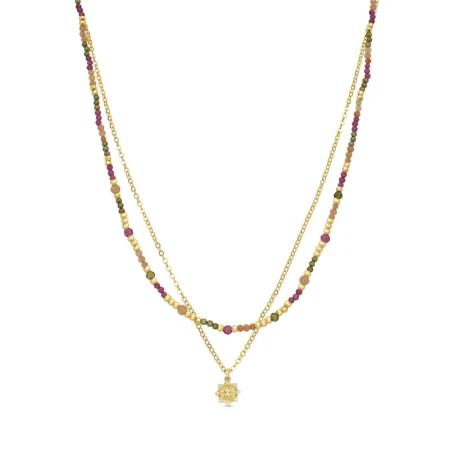 Collar Luxenter Comeda Plata Baño oro y Piedras Multicolor NXA803YC2000
