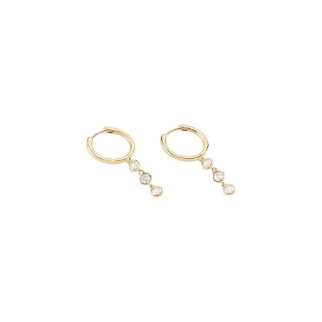 Pendientes Criollas Brillant Plata Baño Oro y Circonitas 02390520-137-TU