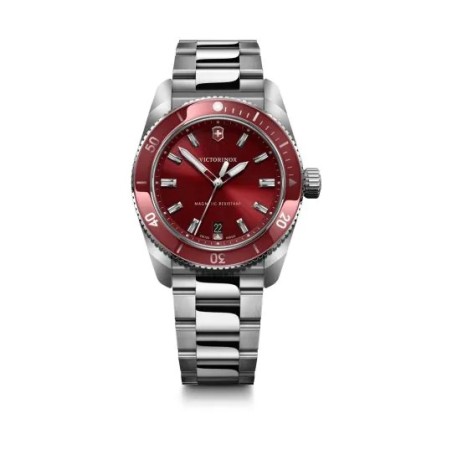 Reloj Victorinox Maverick Plateado y Rojo Automático Hombre V242098