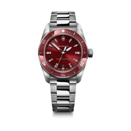 Reloj Victorinox Maverick Plateado y Rojo Automático Hombre V242098