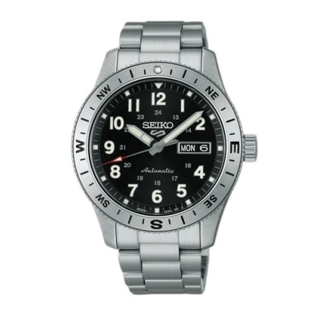 Reloj Seiko 5 Sports Field Plateado y Negro Automático HDB006K1