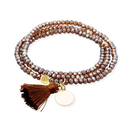 Pulsera Marina García Zen Moka Plata Baño Oro y Chapita 91166UX