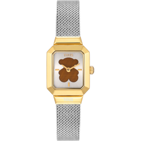Reloj TOUS Watches Karat Reveal Plateado y Dorado y Ojo de Tigre Analógico Mujer 3000153500