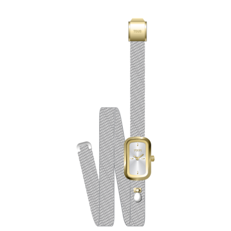 Reloj TOUS Watches T-Band Club Embraced Plateado y Dorado Analógico Mujer 3000154700