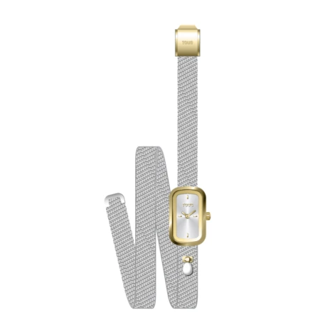 Reloj TOUS Watches T-Band Club Embraced Plateado y Dorado Analógico Mujer 3000154700