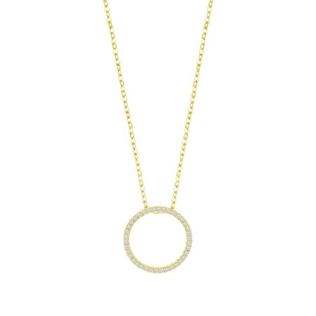 Collar Lotus Silver Círculo Plata Baño Oro Mujer LP3671-1/3