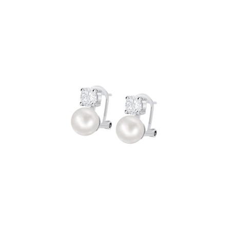 Pendientes Lotus Silver Plata, Circonita y Perla LP3946-4/1