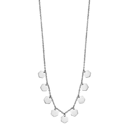 Collar Lotus Style Hexágonos Acero Mujer LS2669-1/1
