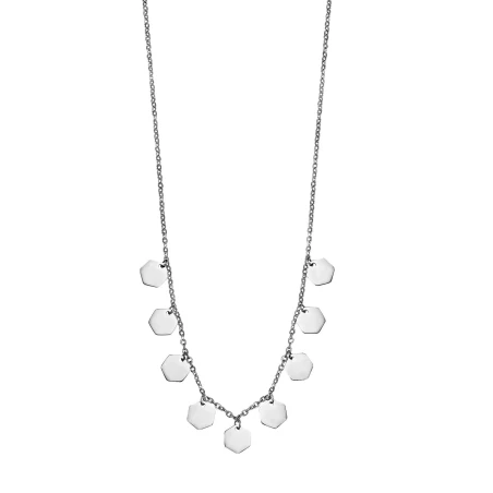 Collar Lotus Style Hexágonos Acero Mujer LS2669-1/1