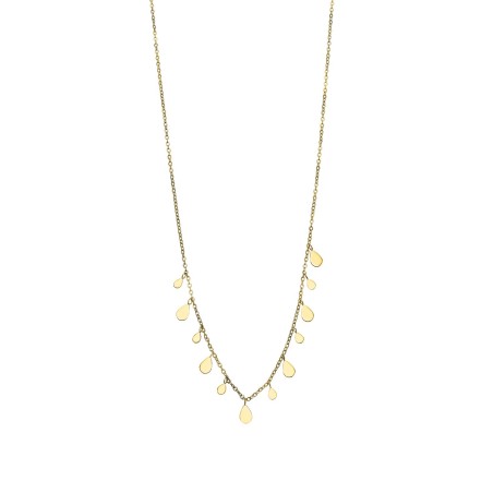 Collar Lotus Style Chapitas Acero Baño Oro Mujer LS2770-1/2